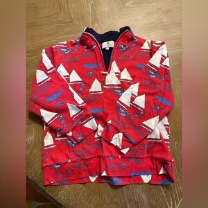Nantucket Kids Sailboat 1/4 Zip Pop Over Sweater Long Sleeve Size 6 EUC Pima